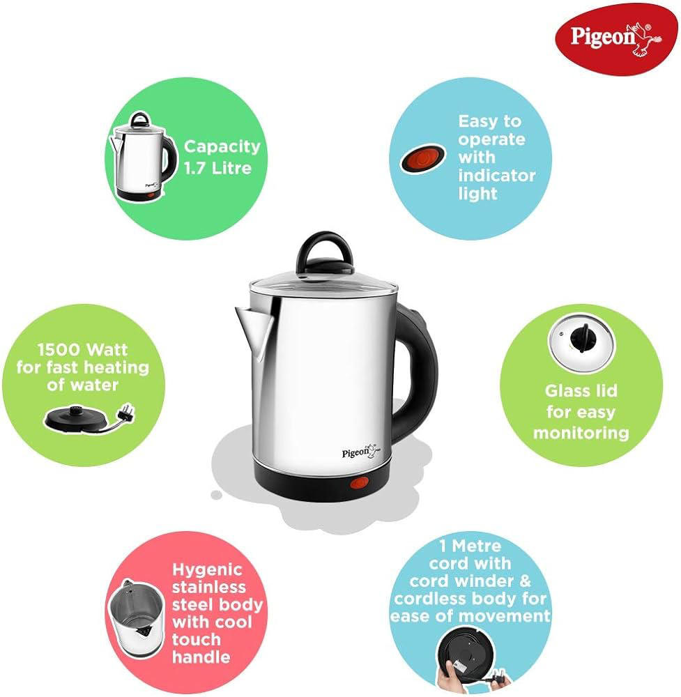 Pigeon 1.7 Liter Quartz Electric Kettle (14299)