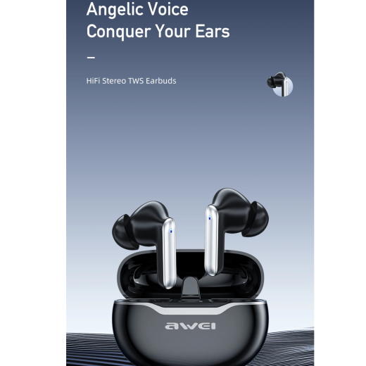 Awei T50 Wireless Headphones Bluetooth 5.3 Earbuds With Mic