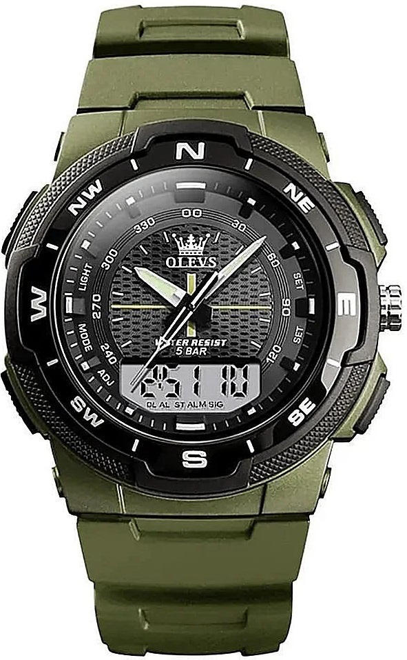 OLEVS 1107 Luxury Sport Digital Men’s Watch - Green