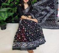 Half Silk Handprited Sarees