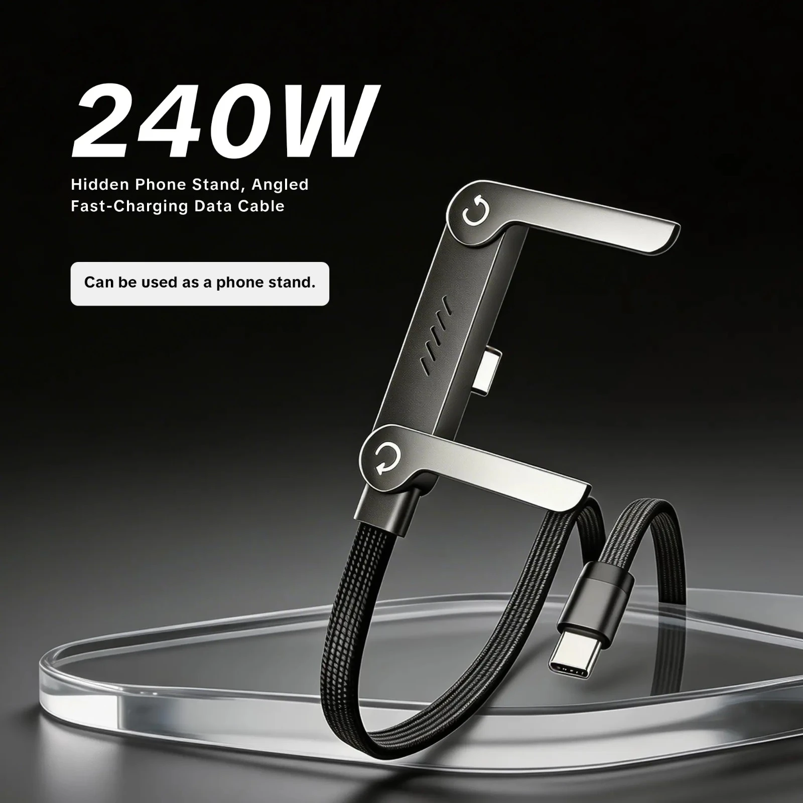 3 in 1 Fast Charging Type-c TO Type-c Cable 240W with Stand