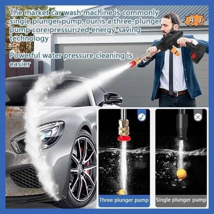 High Power Car Washing Guns Wireless Rechargeable Portable High-pressure Water Pump 21V
