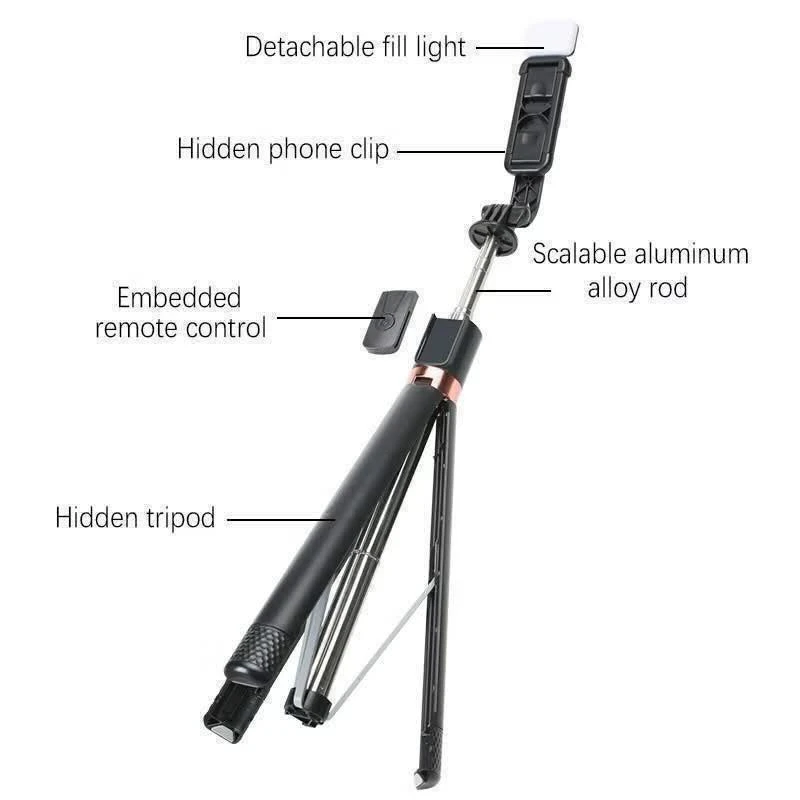 LIVE-K9 LED Selfie Stick, also known as a Live Broadcast Stand
