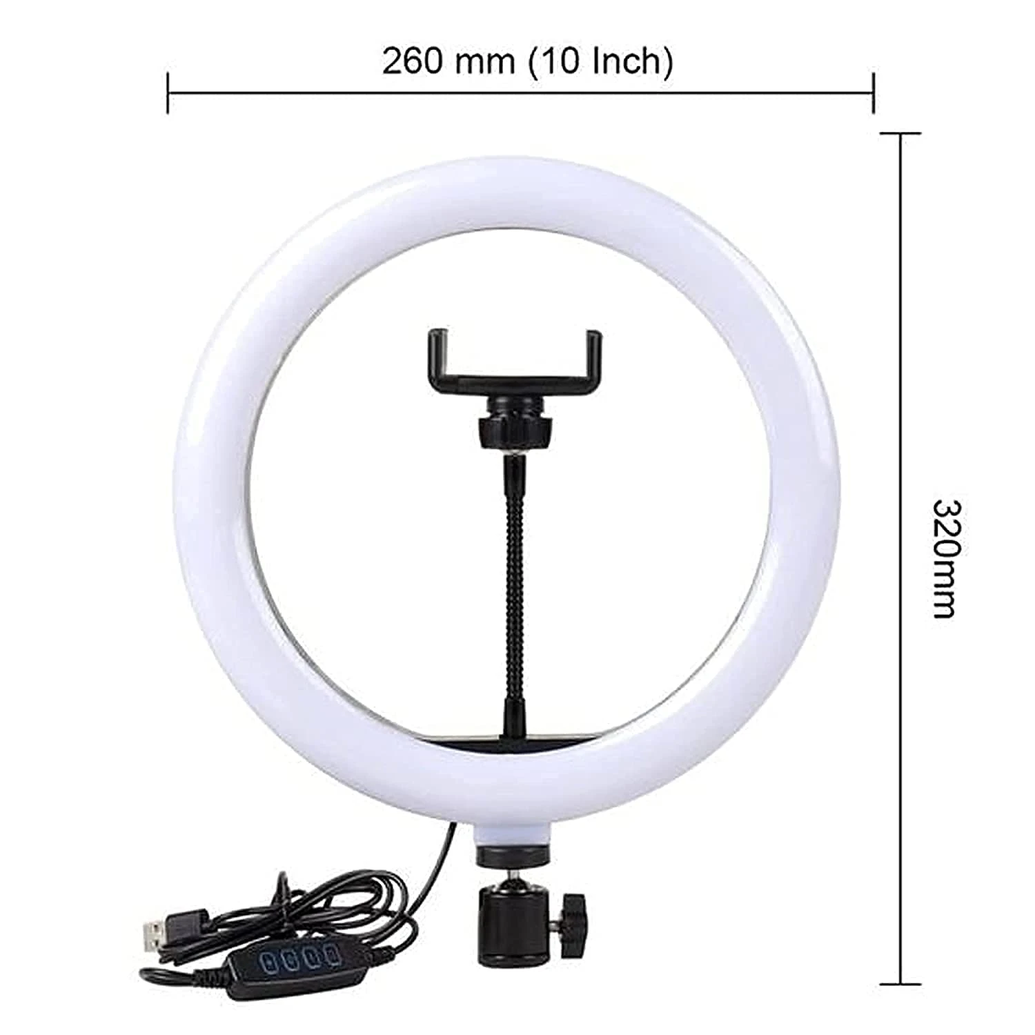 6 Fit Tripod Stand +10" Ring Light + K9 Microphone Combo