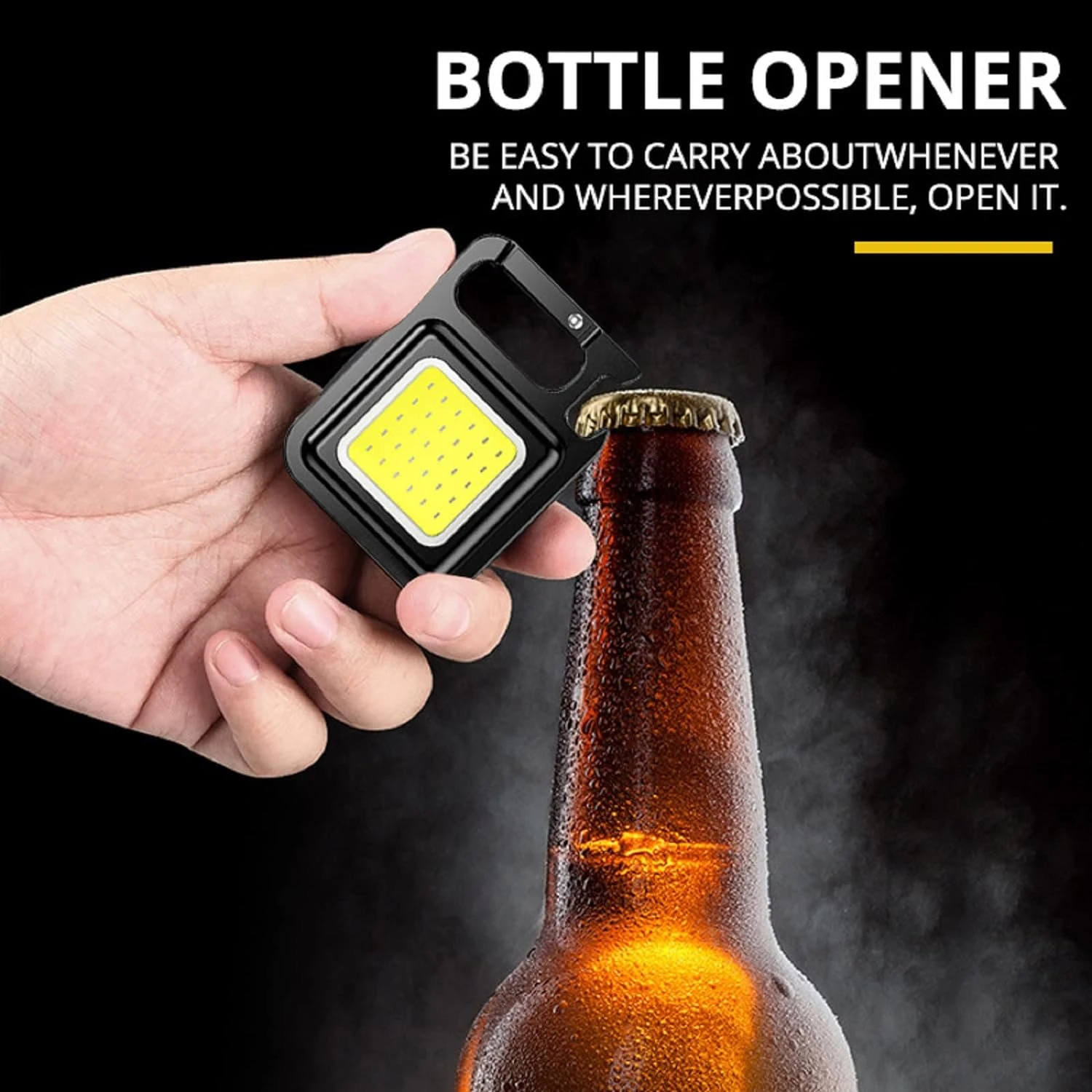 Multi-functional Outdoor Keychain Light with 800Lm COB and 3 Lighting Modes, for Camping, Hiking and Emergencies