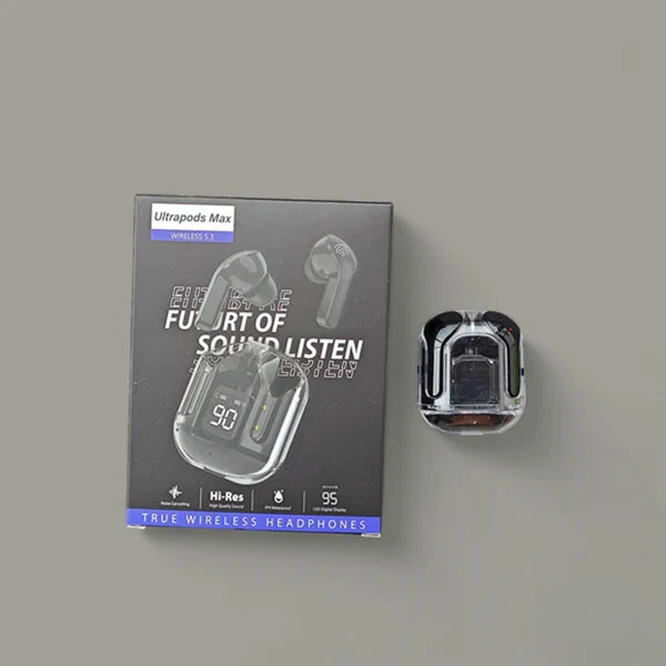 Ultrapods Max True Wireless Earbuds with Display Transparent Design, Bluetooth 5.3