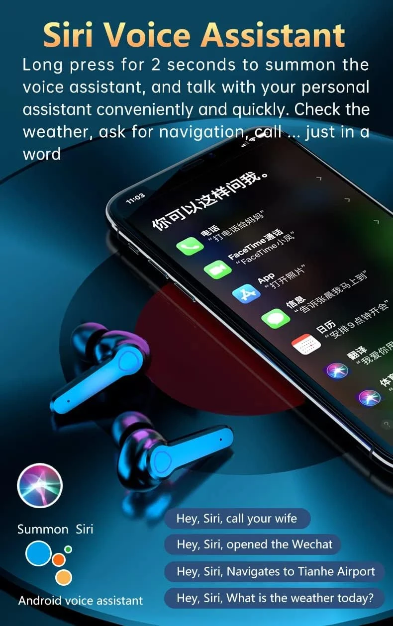 M19 Earphone Bluetooth Wireless Headphones with Microphone Low Latency.