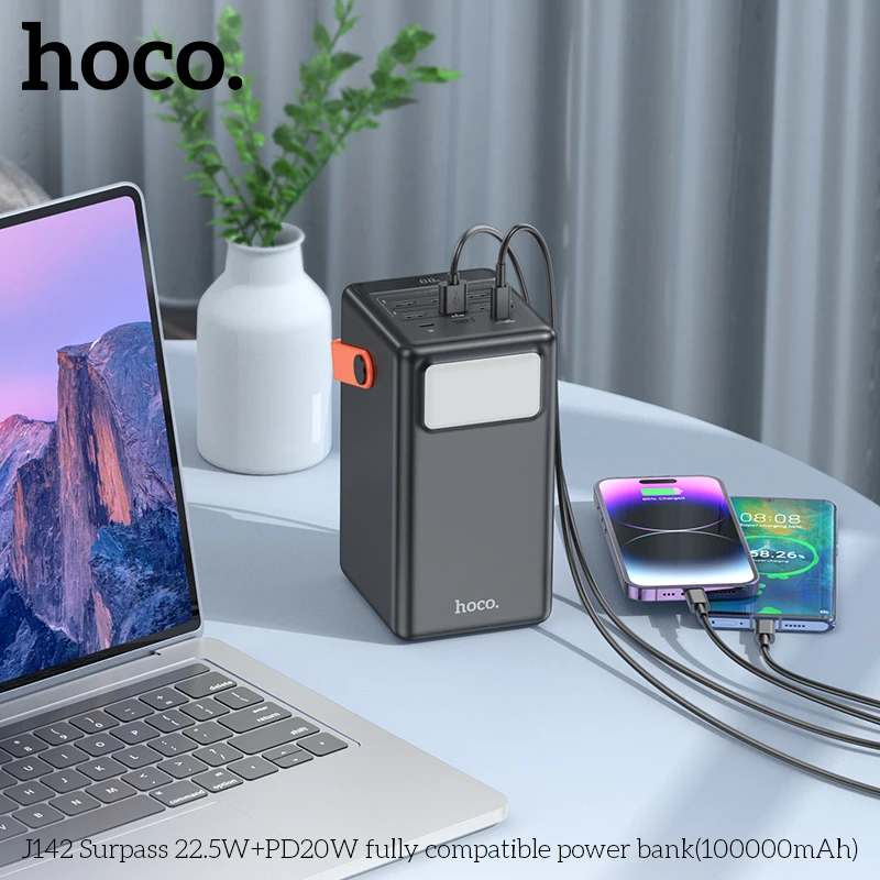HOCO J142 22.5W+PD20W Fast Charging 1,00,000mAh Power House