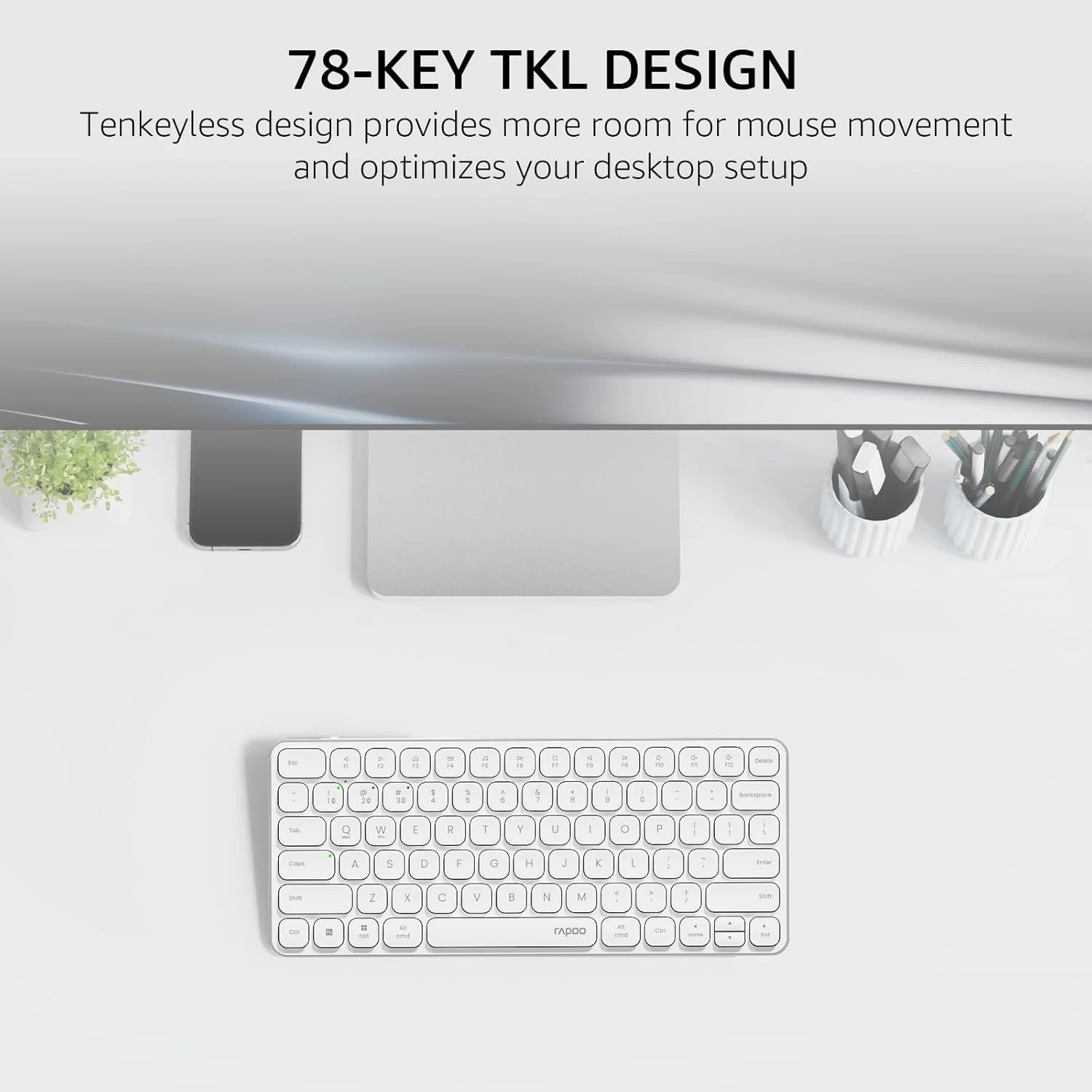 Rapoo E9050L Ultra-Slim Multi-Mode Wireless Keyboard – White