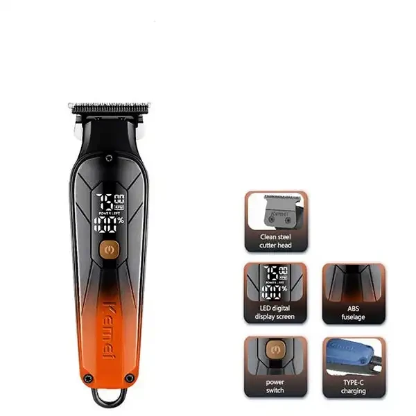 Kemei Km-1741 1200mAh Excellent Lithium Battery Hair Shaver Splicing Color Design Brand Hair Clipper Shop Online Brand Trimmers
