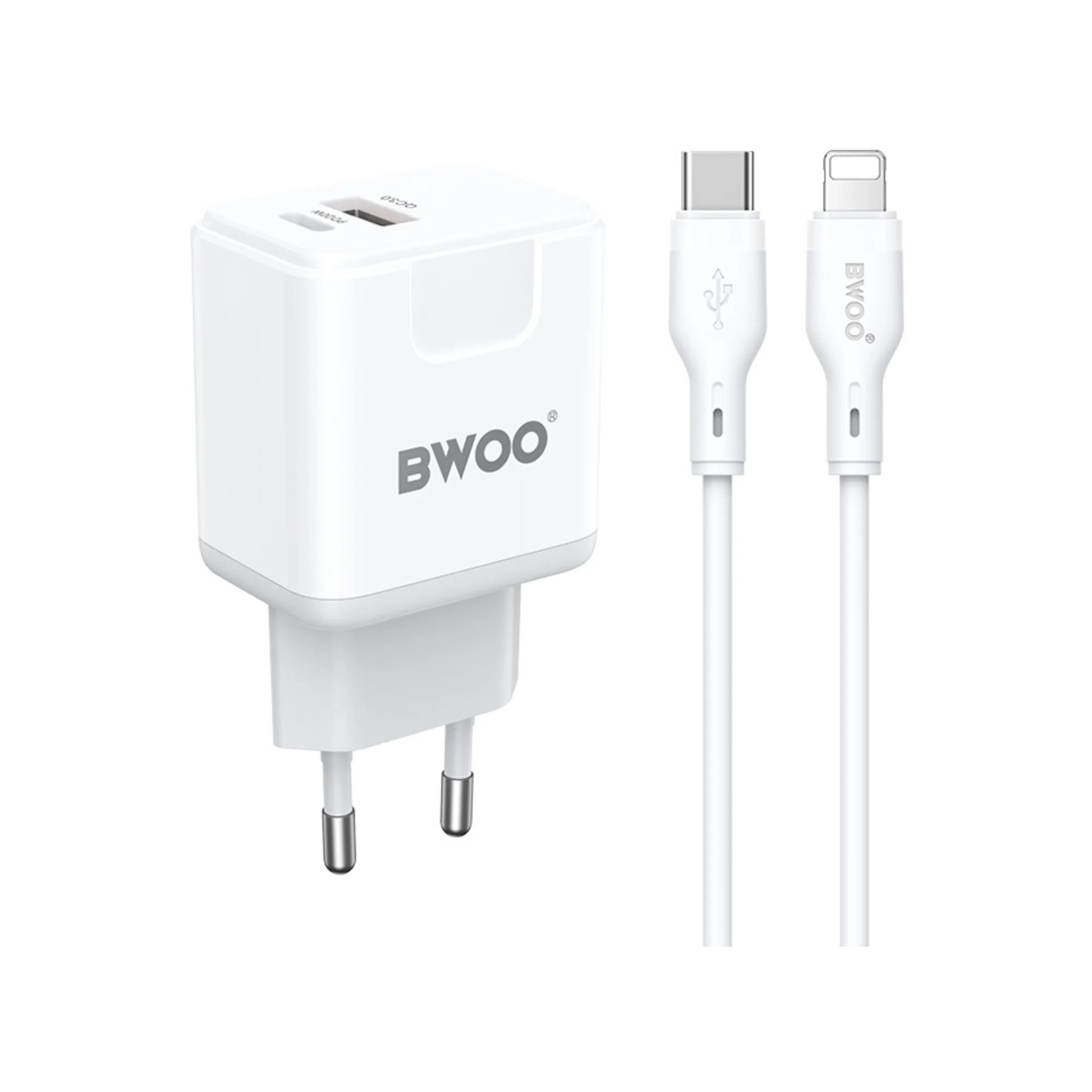 BWOO BO-CDA157C-L 20W Dual Ports Fast Charging Adapter