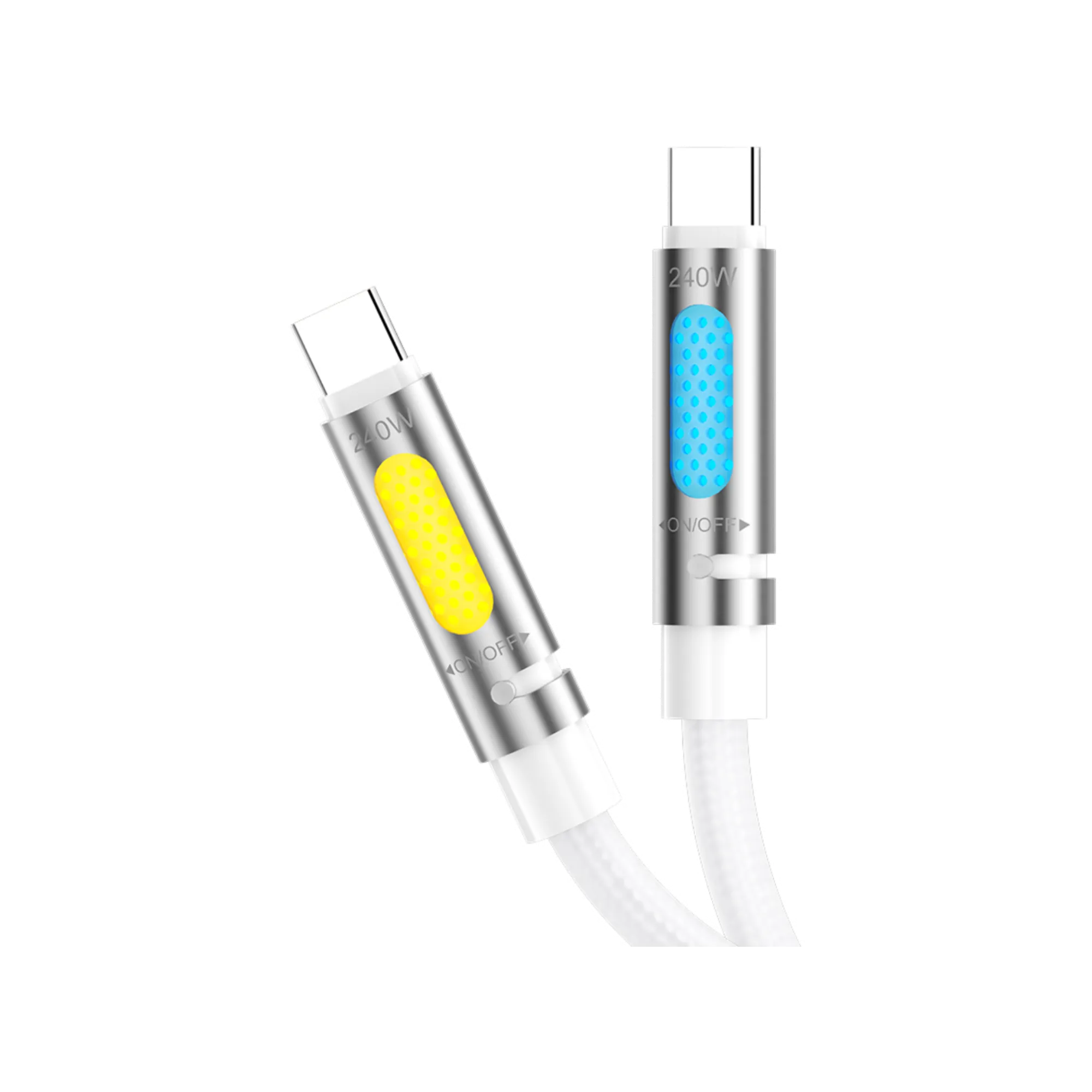 BWOO BO-X325C-C 240W 1.2M Type-C RGB Charging Cable