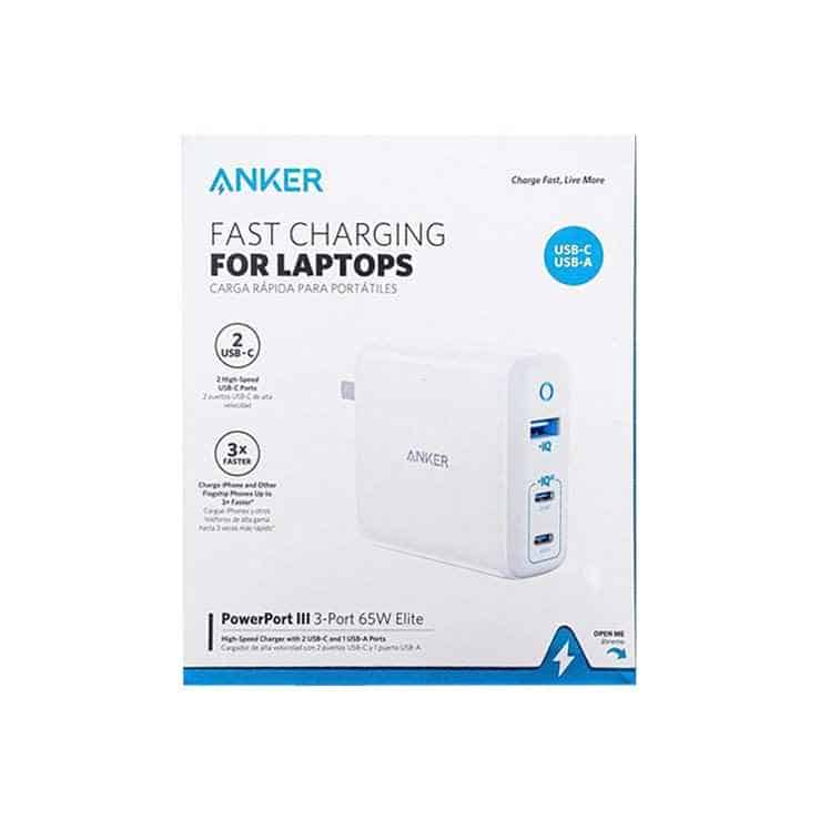 ANKER PowerPort III 3 Port 65W Elite Charger