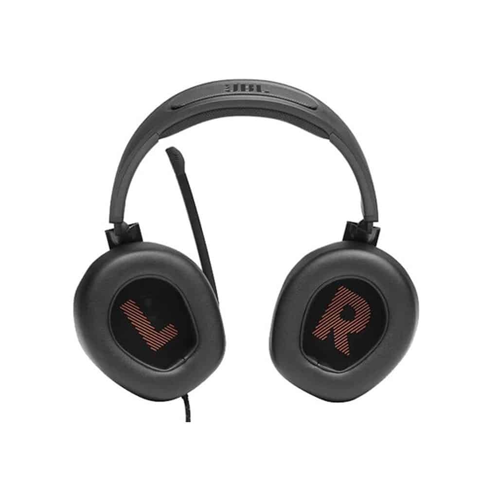 JBL Quantum 300 Hybrid wired over-ear gaming headset with flip-up mic
