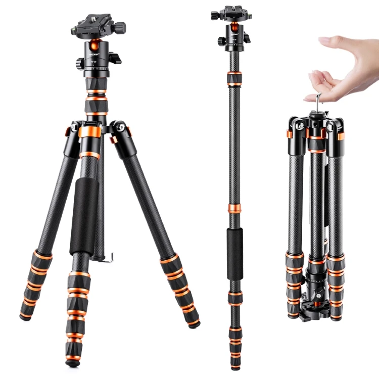 K&F Concept Lightweight Carbon Fiber Tripod for Cameras KF09.077V3