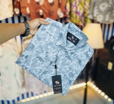 Pure Cotton Half Sleeve Print Shirt for Men's