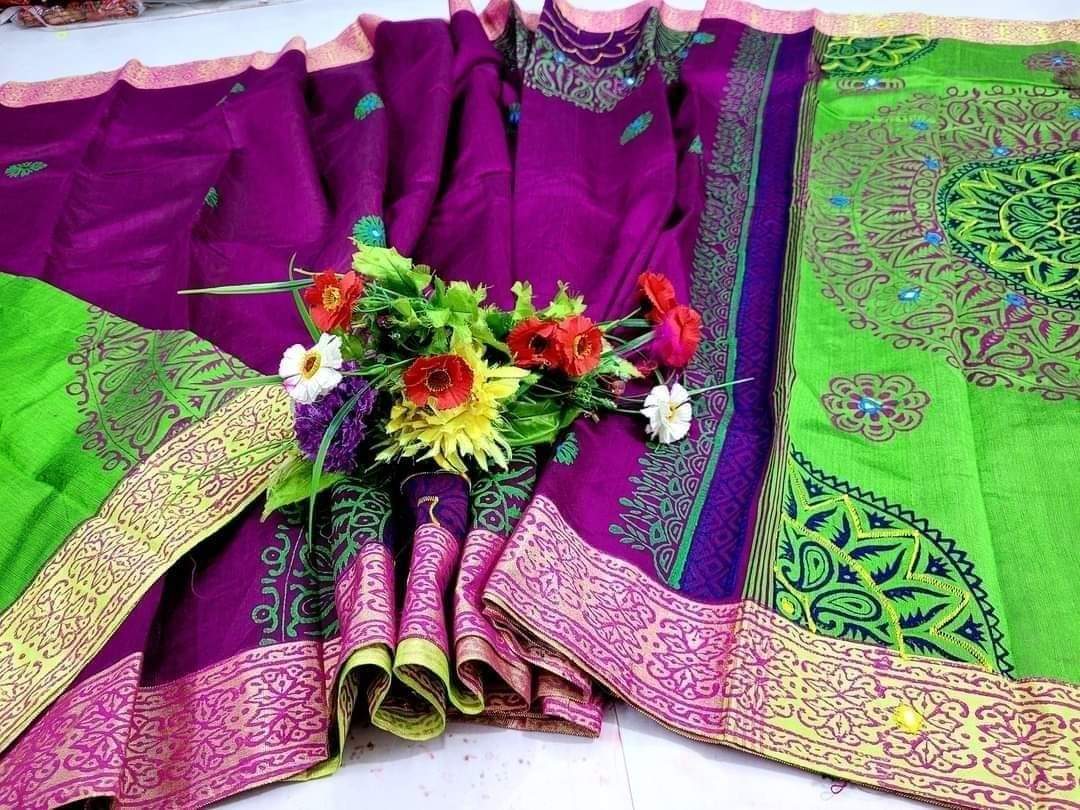 এমব্রয়ডাড়ী ধুপিয়ানসিল্ক শাড়ী