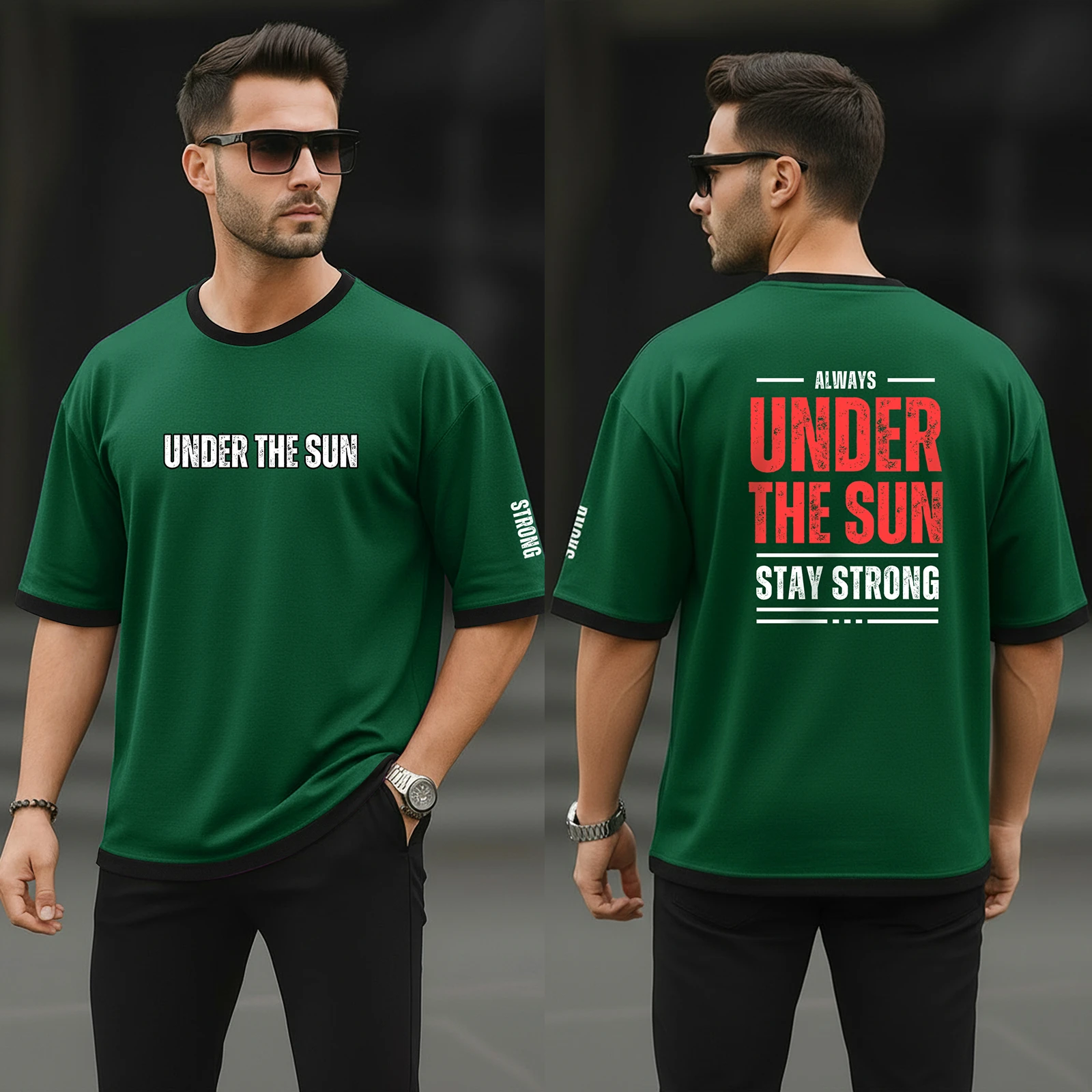 Stylish 4pc combo Drop Shoulder T-shirt