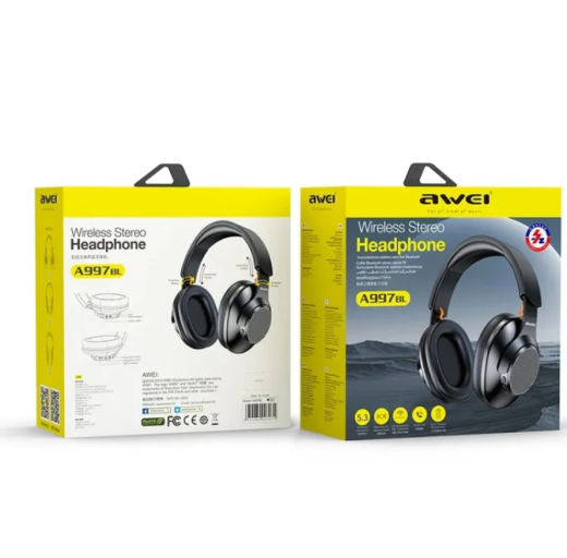 Awei A997BL Wireless Headphones Bluetooth Earphones Foldable Gaming Headset Sport Headphone with Mic Music Earbuds 300mAh