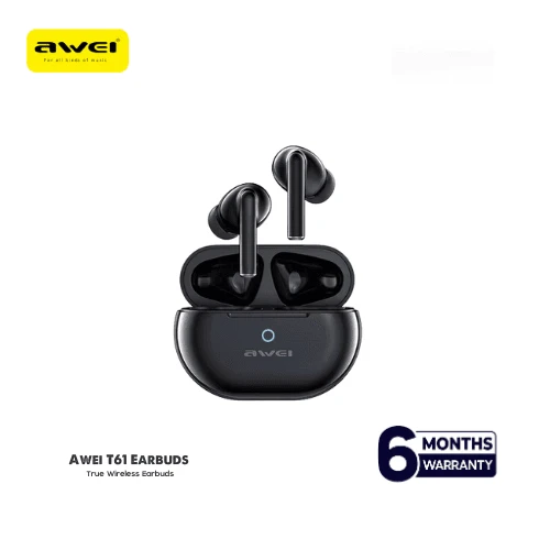 Awei T61 TWS Earphones Noice Reduction Double Mic ENC ( 6-Month Official Warranty )