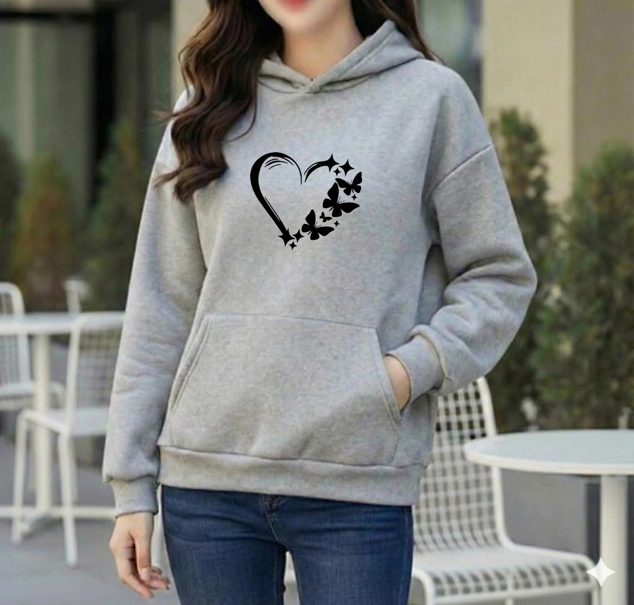 Premium Comfortable Printed Ladies Winter Hoodie