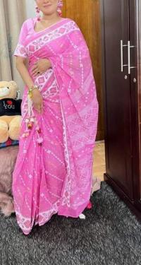 Half Silk Handprited Sarees