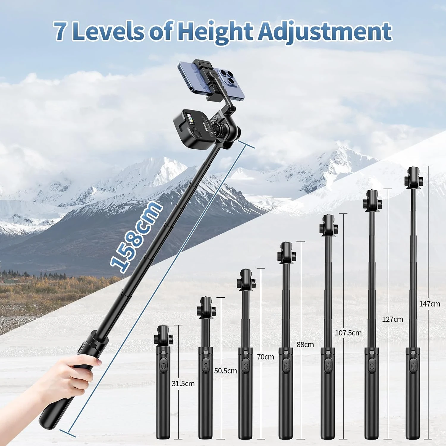 ULANZI MT70 Upgrade 63" Phone Tripod
