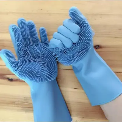 2Pcs Magic Silicone Dish Washing Gloves(2Pcs)