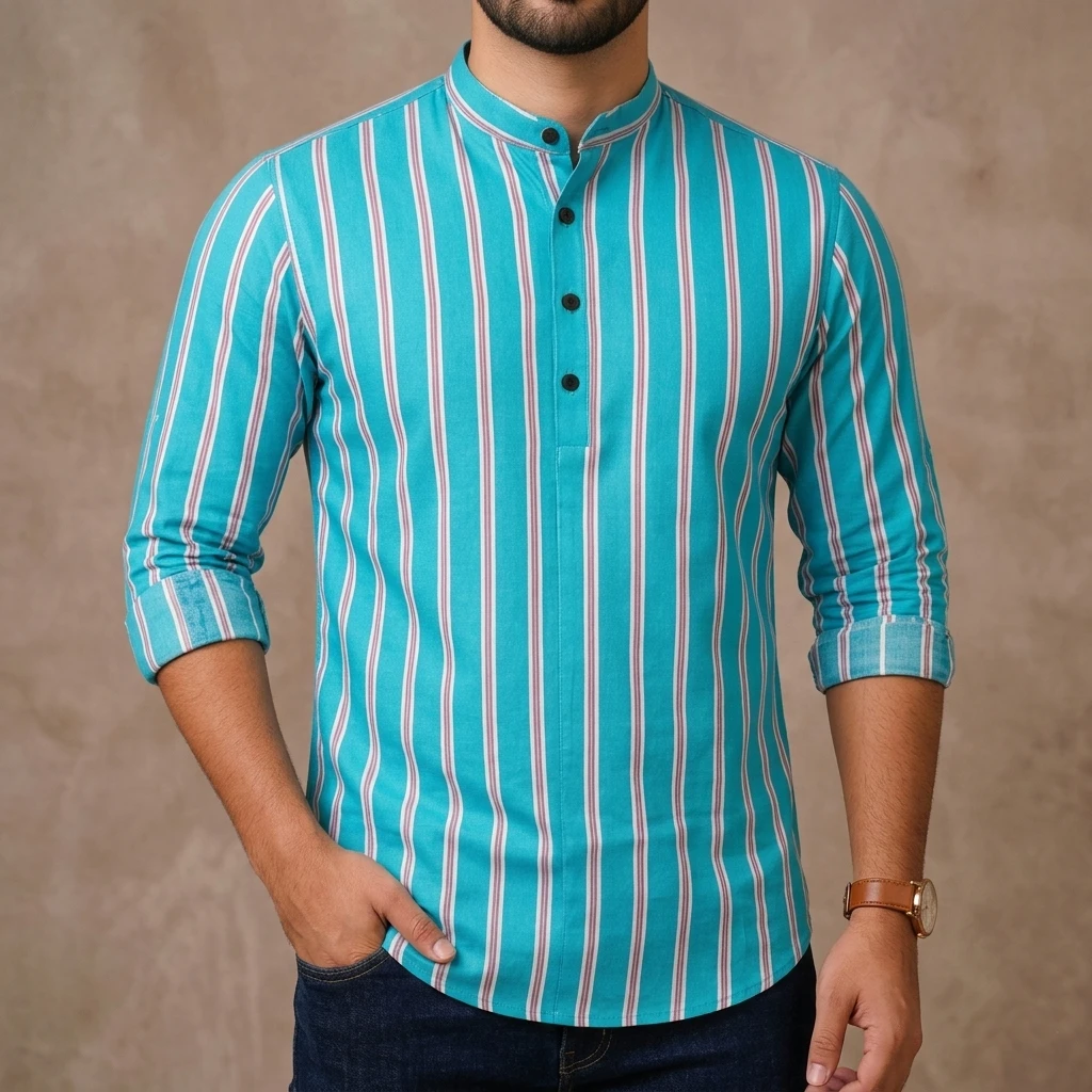 Premium Long Sleeve Striped Katua for Men