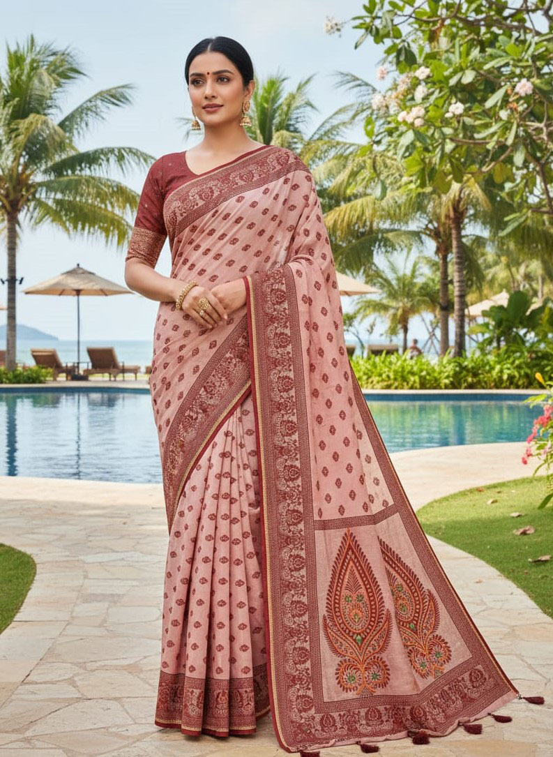 Premium Silk Boutique Skin Print Shari