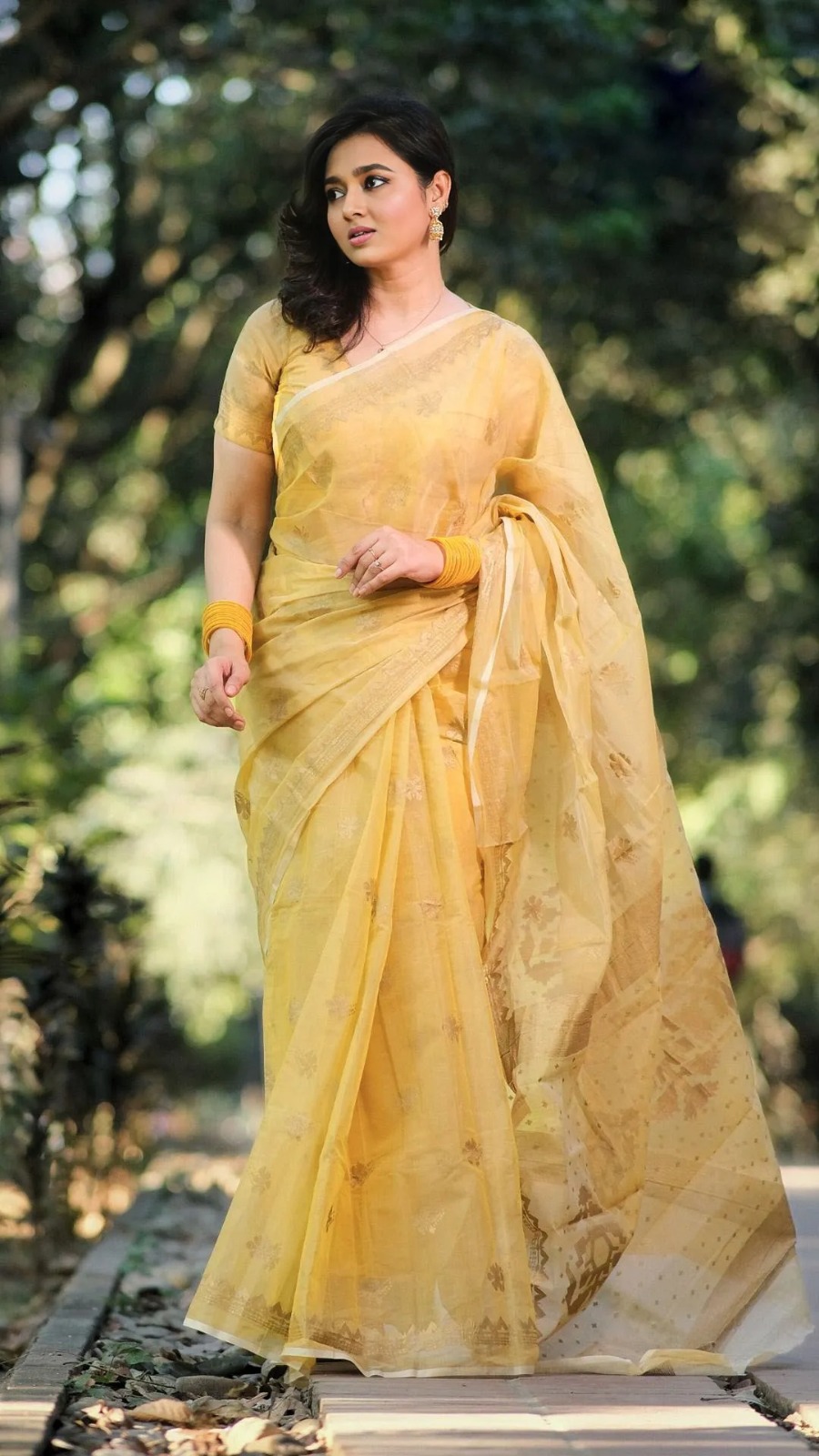 Semi Moslin Sharee with Blouse Piece