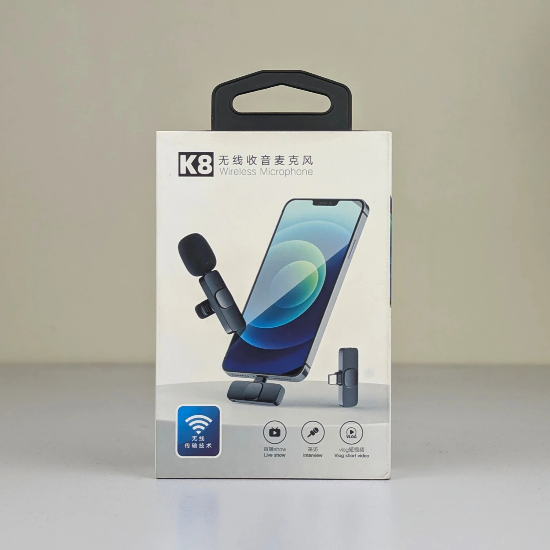 K8 Wireless Microphone for YouTube Vlogging, Video Recording Online Classes with Noise Cancellation Mic Supports (Type C)