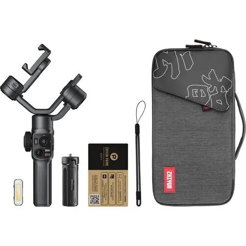 Zhiyun Smooth 5 Gimbal Stabilizer Combo, 3-Axis Handheld Smartphone Gimbal With Grip Tripod Vlog LED Fill Light for iPhone Or Android