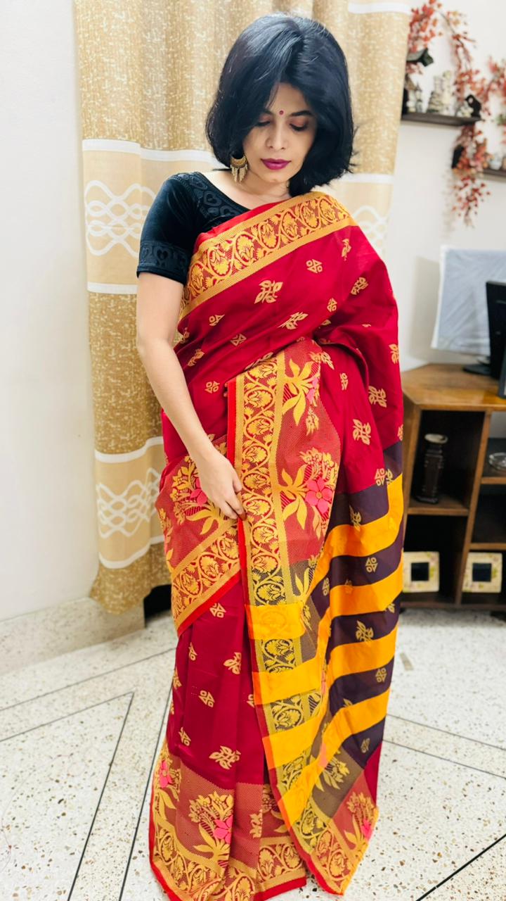 প্রিমিয়াম হাইব্রিড সুতি শাড়ি (রিয়েল ছবি)