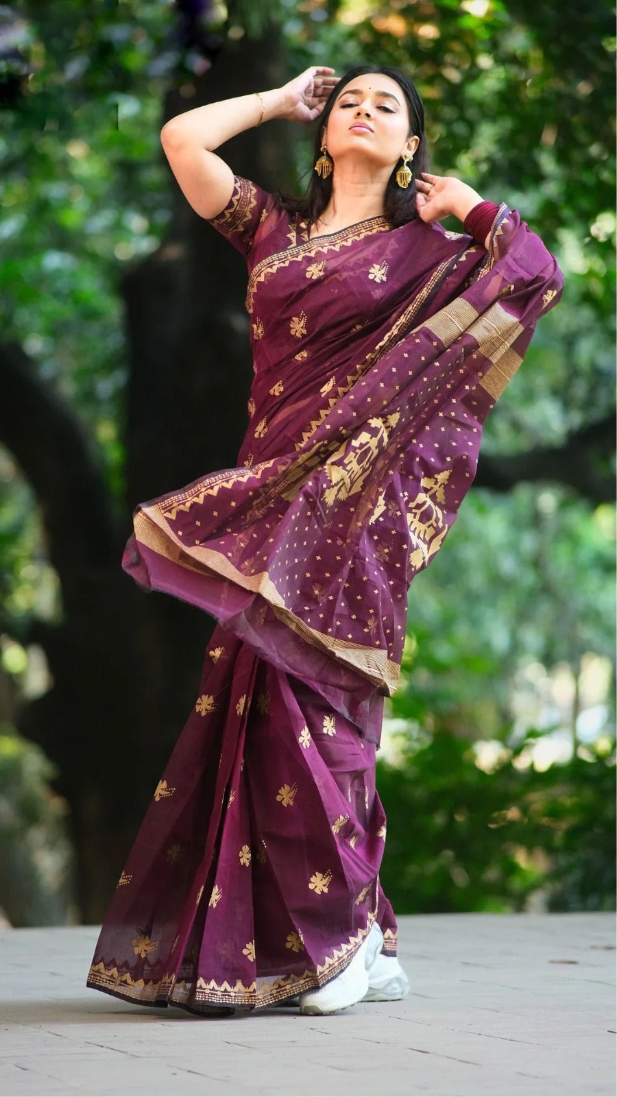 Semi Moslin Sharee with Blouse Piece