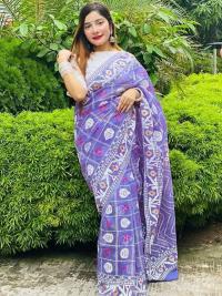 Half Silk Handprited Sarees