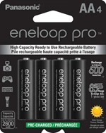 Panasonic Eneloop pro AA Rechargeable Batteries 4-Battery Pack (Original)