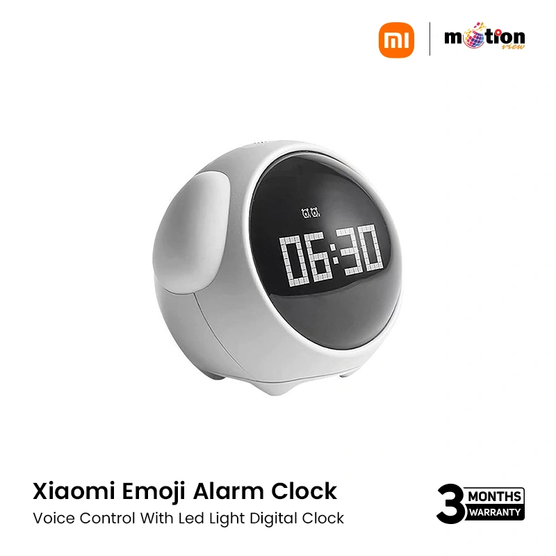 Xiaomi Emoji Pixel Voice Control Multifunction Alarm Clock With Led Light- White
