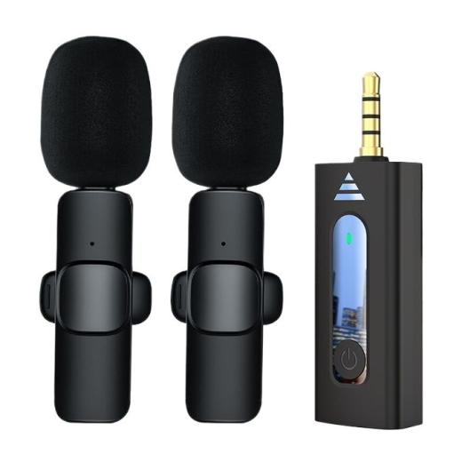 K35 Dual Wireless Microphone 3.5mm Supported for Camera, Sound card, Smartphone